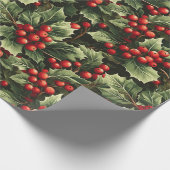 Holly & Berries Cadeaupapier (Hoek)