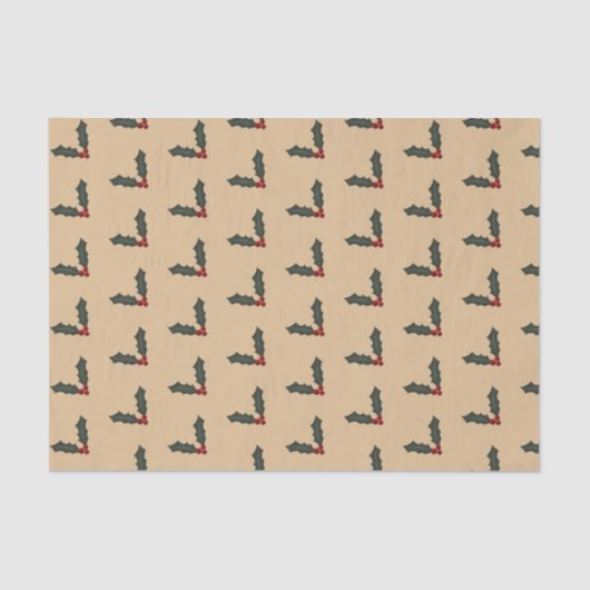 Holly Berries Christmas - Holly Sprig Tissuepapier (Voorkant)