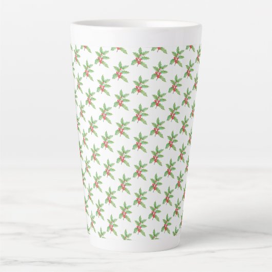 Holly berries Christmas Latte Mok (Voorkant)