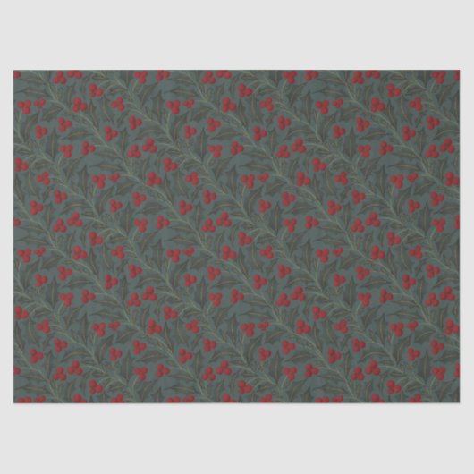 Holly Berries Christmas Tissuepapier (Voorkant)