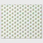 Holly berries Christmas wrapping paper Cadeaupapier (Vlak)