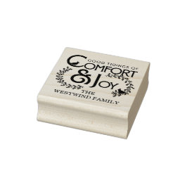 Holly Berries Comfort en vreugde Kerstmis Rubberstempel