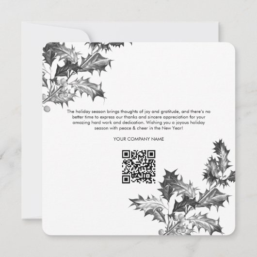 Holly Berries Corporate Business QR Code Logo (Achterkant)