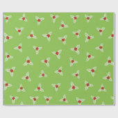 Holly Berries en bladeren Cadeaupapier (Vlak)