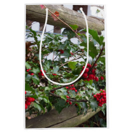 Holly Berries en Fence - Martha's wijngaard Medium Cadeauzakje
