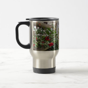 Holly Berries en Fence - Martha's wijngaard Reisbeker