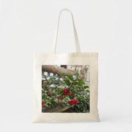 Holly Berries en Fence - Martha's wijngaard Tote Bag