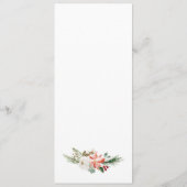 Holly Berries en Floral kerstbruilding diner Menu (Achterkant)