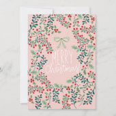 Holly Berries en groen Kerstmis Feestdagenkaart (Voorkant)