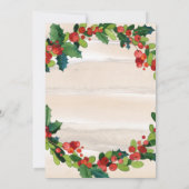 Holly Berries en Groenen / Kerstbruiloft Kaart (Achterkant)