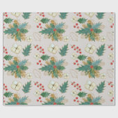 Holly, Berries en kerstRoos Cadeaupapier (Vlak)