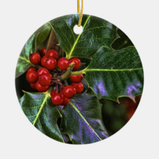 Holly Berries en Leaves Keramisch Ornament