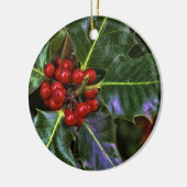 Holly Berries en Leaves Keramisch Ornament (Links)