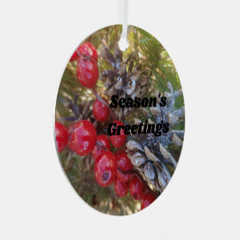 Holly Berries en pine Metalen Ornament