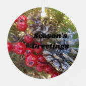 Holly Berries en pine Metalen Ornament (Achterkant)