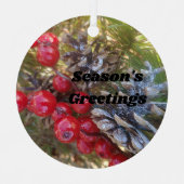 Holly Berries en pine Metalen Ornament (Voorkant)