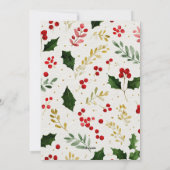 Holly Berries en Red Bow Custom Foto Kerstmis Feestdagenkaart (Achterkant)