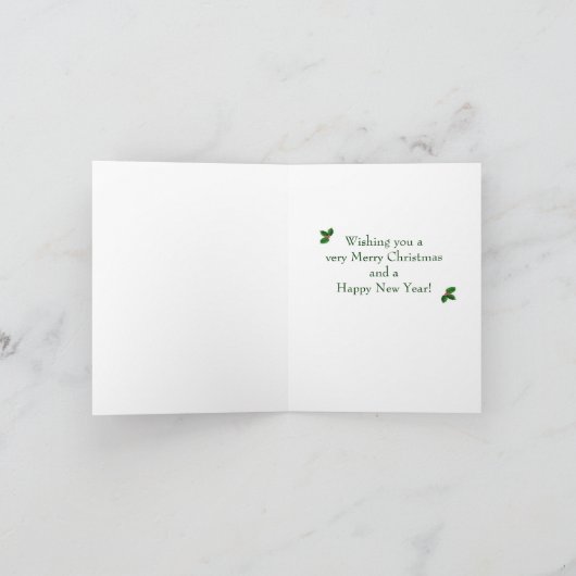 'Holly & Berries'-feestdag - 'prettige kerst' Feestdagen Kaart (Binnen)