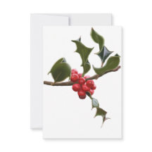 Holly Berries Flat kerstKaart