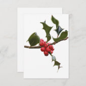 Holly Berries Flat kerstKaart Kaart (Voorkant / Achterkant)