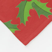 Holly Berries Fleece Deken (Hoek)