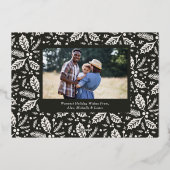  Holly Berries Foto kerstkolen Folie Feestdagenkaart (Achterkant)