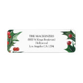 Holly Berries gepersonaliseerde kerst Etiket (Voorkant)