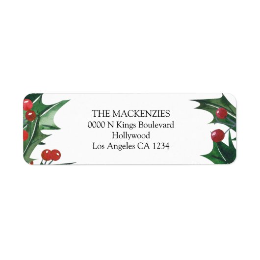 Holly Berries gepersonaliseerde kerst Etiket (Voorkant)