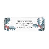 Holly Berries gepersonaliseerde kerst Etiket (Voorkant)