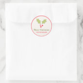 Holly Berries gepersonaliseerde vakantie cadeau La Ronde Sticker (Tas)