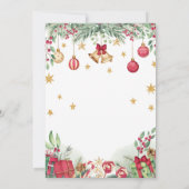 Holly Berries Gold Baubles Stars Kerstfeest Kaart (Achterkant)