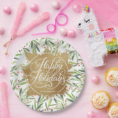 Holly Berries Gold Faux Folie Holiday Paper Bord (Feest)