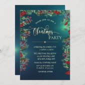 Holly Berries Gold Green Company kerst Kaart (Voorkant / Achterkant)