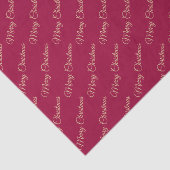 Holly Berries Gold on Red Merry Christmas Tissuepapier (Detail)