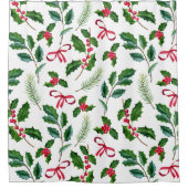Holly Berries Holly laat Mistletoe Holiday Xmas Douchegordijn (Voorkant)