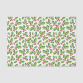 Holly Berries Holly Leaves Mistletoe Holiday Tissuepapier (Voorkant)