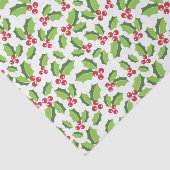 Holly Berries Holly Leaves Mistletoe Holiday Tissuepapier (Detail)