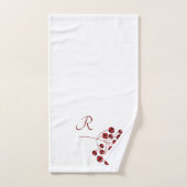 Holly Berries in Red en Black Buffalo Pset Bad Handdoek (Handdoek)