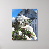 Holly Berries in Snow - Martha's wijngaard Canvas Afdruk (Voorkant)