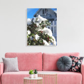 Holly Berries in Snow - Martha's wijngaard Canvas Afdruk (Insitu (Woonkamer))