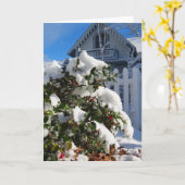 Holly Berries in Snow - Martha's wijngaard Kaart (Gele Bloem)