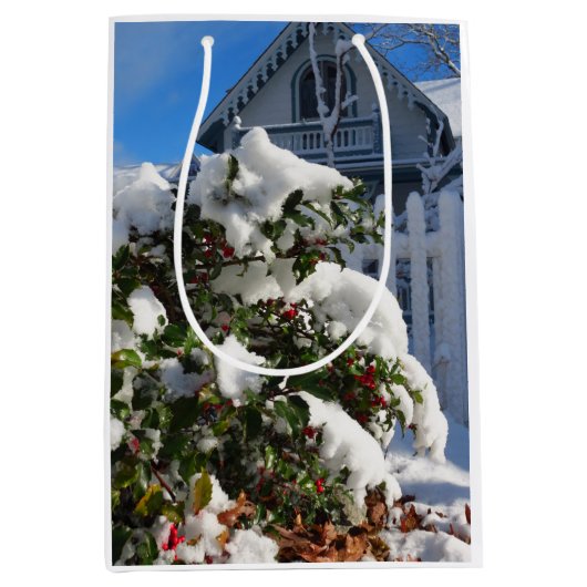 Holly Berries in Snow - Martha's wijngaard Medium Cadeauzakje (Voorkant)