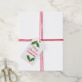 Holly Berries Kerst Cadeaulabel (Met Touw)