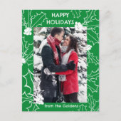 Holly Berries Kerst CUSTOM FOTO Briefkaart (Voorkant)