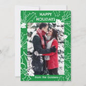 Holly Berries Kerst CUSTOM FOTO Feestdagenkaart (Voorkant)