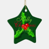 Holly berries kerst keramisch ornament (Rechts)