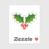 Holly berries Kerst sticker (Vel)