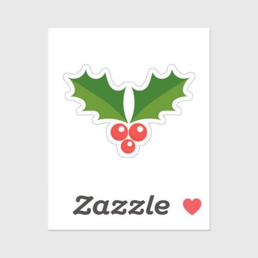 Holly berries Kerst sticker (Vel)