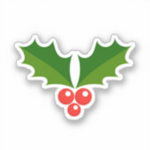 Holly berries Kerst sticker (Voorkant)