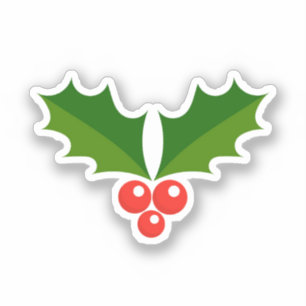 Holly berries Kerst sticker